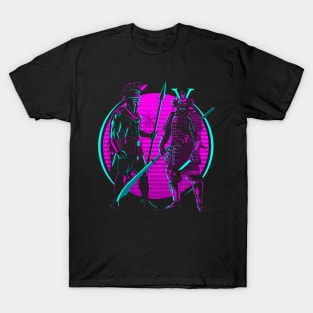 Retro Spartan vs Samurai T-Shirt